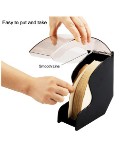 Soporte para Filtros de Café HOMEE, Capacidad 100 Pcs, Negro 2