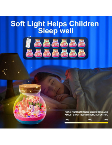 Kit de Terrario de Unicornio Iluminado Meijoy con Luz LED