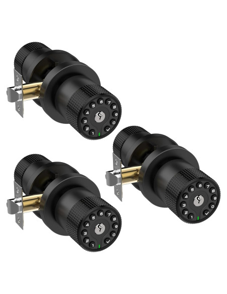 3 Perillas Electrónicas de Puerta Sin Llave BOTHSTAR YJ20R Negras 3 Perillas Electrónicas de Puerta Sin Llave BOTHSTAR YJ20R Negras