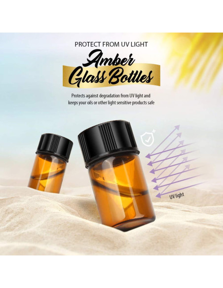 Botellas de Vidrio Ámbar 2ml Teenitor - Paquete de 100 Unidades Botellas de Vidrio Ámbar 2ml Teenitor - Paquete de 100 Unidades