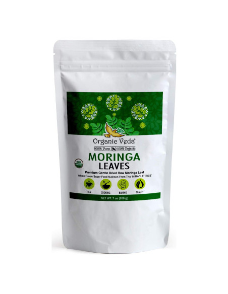 Hojas de Té de Moringa Orgánica Veda - 198g - Antioxidantes y Energía Hojas de Té de Moringa Orgánica Veda - 198g - Antioxidantes y Energía