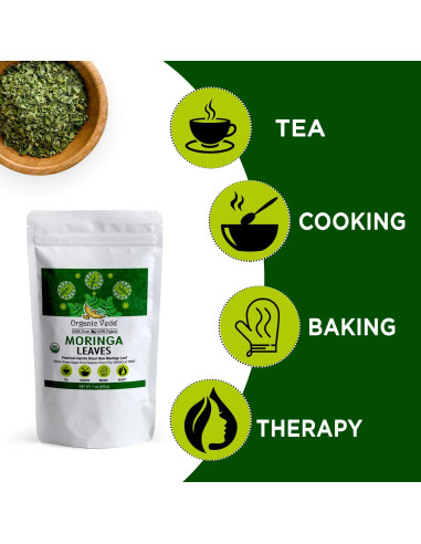 Hojas de Té de Moringa Orgánica Veda - 198g - Antioxidantes y Energía