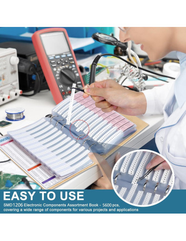 Kit de Componentes SMD 5600Pcs EGSCST 1206 Resistencias y Más
