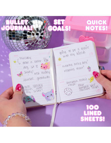 Diario Magnético Hello Kitty Rosa 100 Hojas con Cierre
