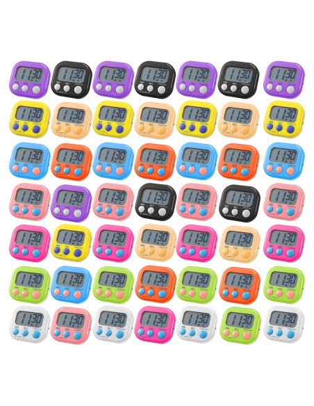 Temporizadores Digitales de Cocina Weewooday - 50 Pcs Multicolor Temporizadores Digitales de Cocina Weewooday - 50 Pcs Multicolor