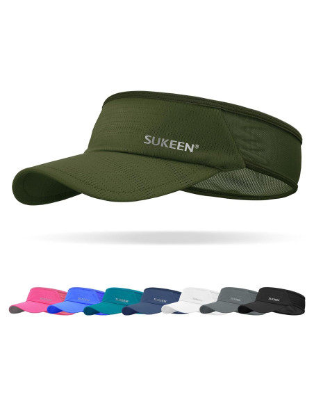 Visera Deportiva Sukeen Unisex Ligera Enfriadora UPF50+ Verde Militar Visera Deportiva Sukeen Unisex Ligera Enfriadora UPF50+ Verde Militar