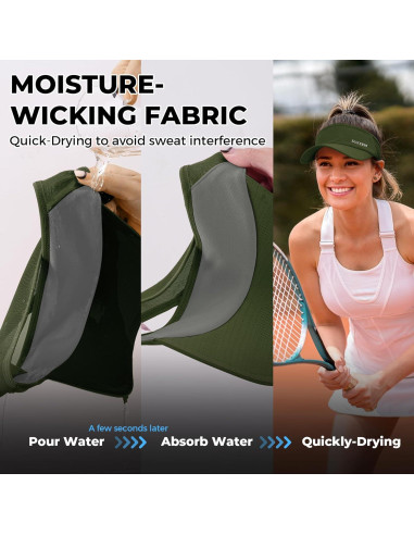 Visera Deportiva Sukeen Unisex Ligera Enfriadora UPF50+ Verde Militar