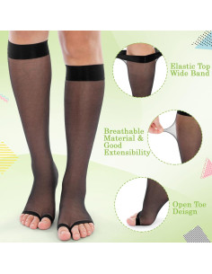 Bonuci 8 Pares de Medias Altas Sin Dedos para Mujeres - Color Nude 2