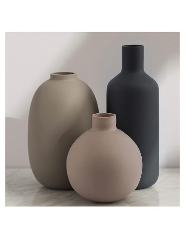 Set de 3 Jarrones de Cerámica Modernos Smiletag - Decoración Neutra