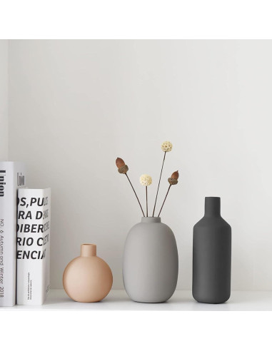 Set de 3 Jarrones de Cerámica Modernos Smiletag - Decoración Neutra