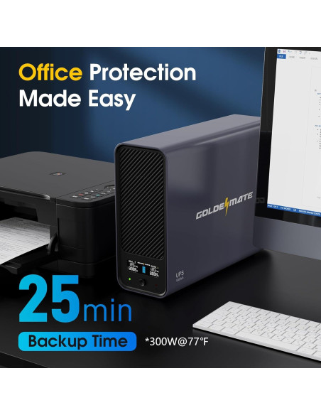 UPS 1000VA 600W GOLDENMATE Pro con Batería LiFePO4 y LCD UPS 1000VA 600W GOLDENMATE Pro con Batería LiFePO4 y LCD