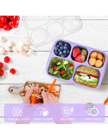 Caja de Almuerzo MaMix 4 Compartimentos 1250ml Trigo