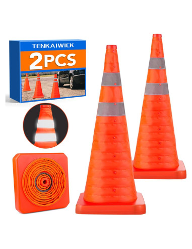 Conos de Seguridad Plegables TENKAIWICK 71 cm - 2 Unidades
