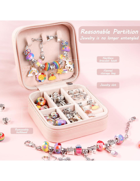 Kit de Pulseras con Encanto UFU para Niñas - 66 Piezas Kit de Pulseras con Encanto UFU para Niñas - 66 Piezas