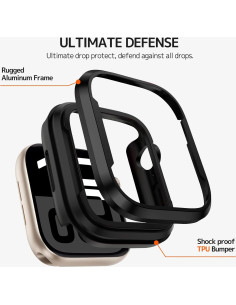 Funda Bumper de Aluminio Ninki para Apple Watch 10 42mm - Negro 2