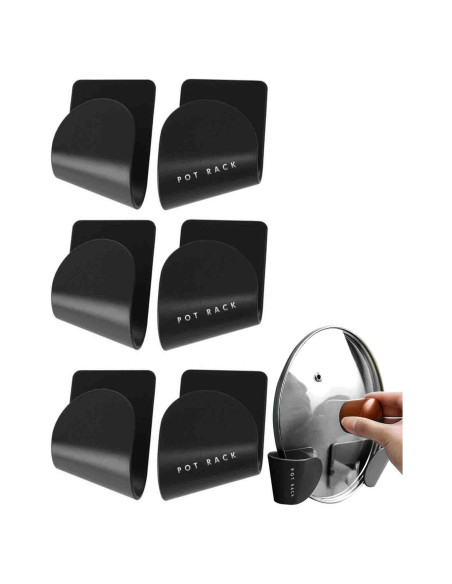 Organizador de Tapa de Olla Tendiren, 3 Soportes Ajustables Negro Organizador de Tapa de Olla Tendiren, 3 Soportes Ajustables Negro