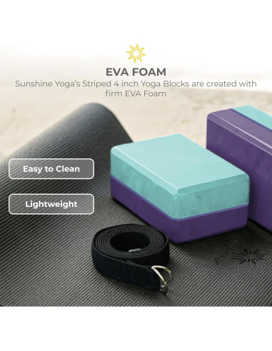 Bloques de Yoga Sunshine 4" x 6" x 9" - Paquete de 4 EVA