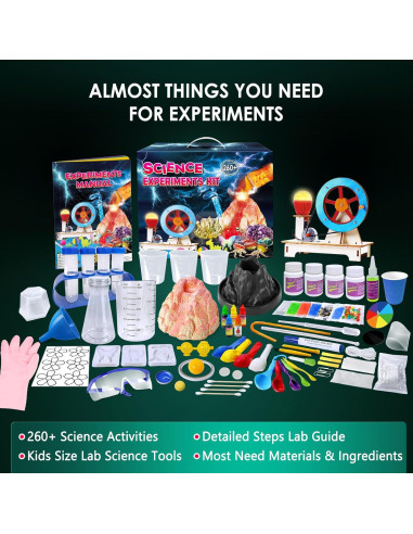 Kit de Experimentos Científicos UNGLINGA 260+ para Niños