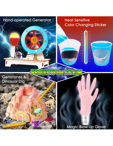 Kit de Experimentos Científicos UNGLINGA 260+ para Niños