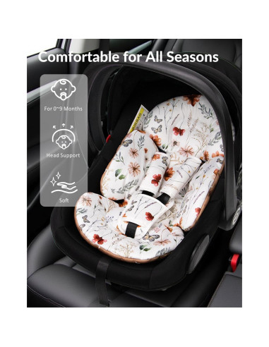 Inserto para asiento de auto para bebés Sweetwavet - Flor marrón