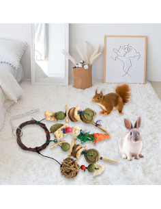 HOSUKKO Juguetes para Roer Conejos 2PCS - Cuidado Dental 2