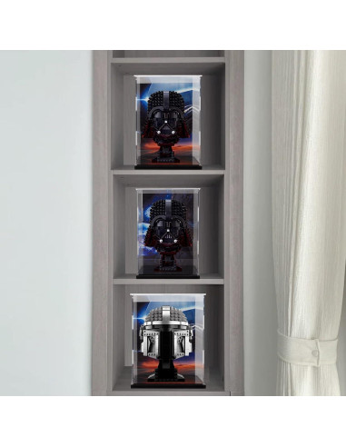 Caja de Exhibición Acrílica para Casco de Lego Darth Vader y Venom