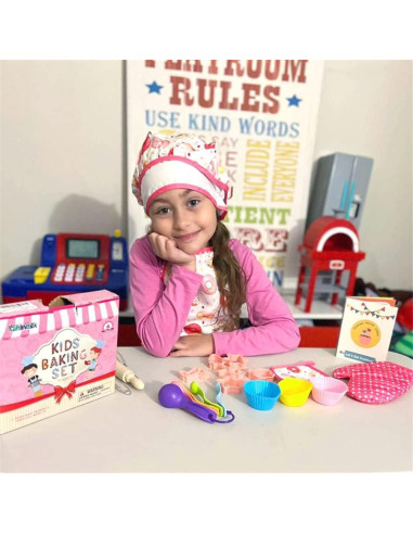 Conjunto de Chef para Niños GIFTINBOX 25PCS con Delantal y Utensilios