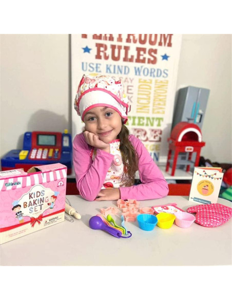 Conjunto de Chef para Niños GIFTINBOX 25PCS con Delantal y Utensilios Conjunto de Chef para Niños GIFTINBOX 25PCS con Delantal y Utensilios