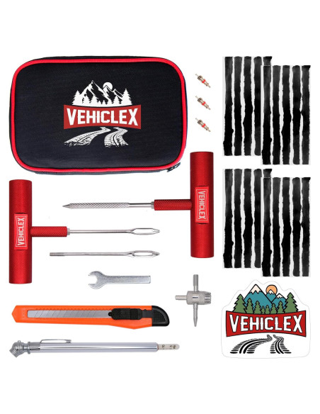 Kit de Reparación de Neumáticos Vehiclex - Herramientas y Tapones Kit de Reparación de Neumáticos Vehiclex - Herramientas y Tapones