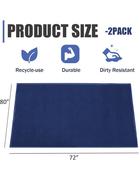 Mantas de Mudanza TwomHom 80x72 cm Alta Resistencia Azul Mantas de Mudanza TwomHom 80x72 cm Alta Resistencia Azul