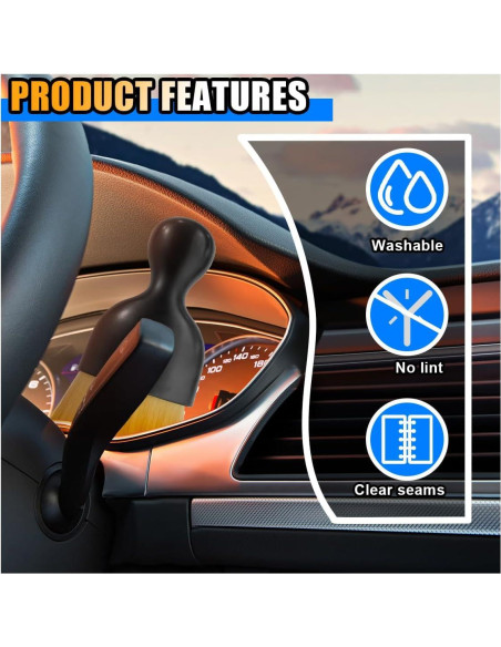 4 Cepillos de Limpieza para Interior de Coche SMILFUY - Cerdas Suaves 4 Cepillos de Limpieza para Interior de Coche SMILFUY - Cerdas Suaves