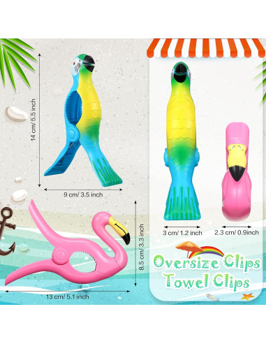 Clips para Toallas de Playa CHENGU 10 Pcs Estilo Brillante