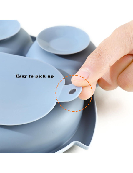 Plato de Succión PandaEar para Niños - Silicona Irrompible Azul Plato de Succión PandaEar para Niños - Silicona Irrompible Azul