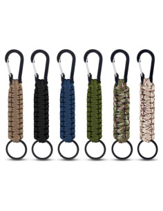 Paquete de 6 llaveros de paracord Yuntop con mosquetón