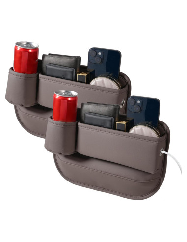 Organizador de Auto NYEONHRT Cuero Marrón Ajuste Universal