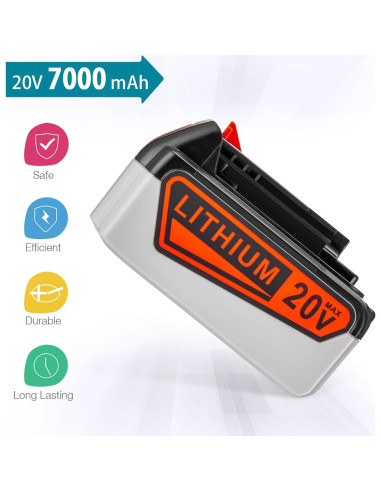 Batería de Reemplazo 20V 7.0Ah Black & Decker LBXR20 con Cargador