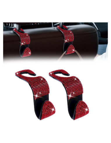 Ganchos para Reposacabezas de Coche Deemars - Paquete de 2 - Rojo