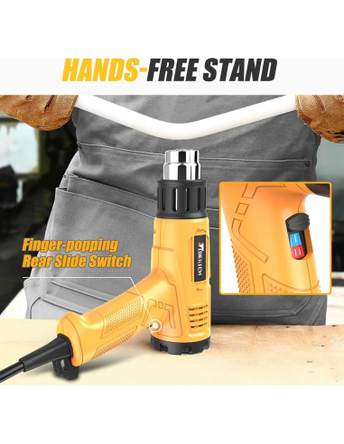 Pistola de Calor Tiderich 1800W Doble Temperatura Amarillo