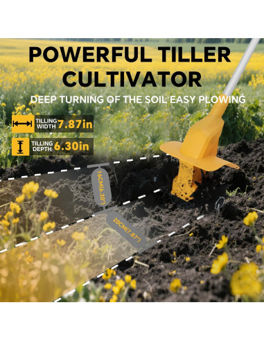 Cultivador Inalámbrico RexLeLXB 500W Dewalt 20V, 20cm Ancho