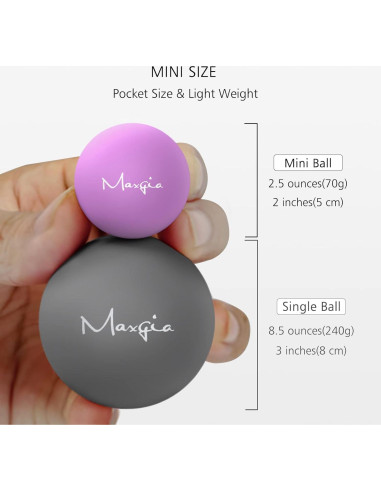 Mini bola de masaje eléctrica Maxgia 5 velocidades 5 cm azul