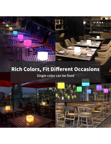 Luz LED Cubo Borelor 10cm Recargable 16 Colores Control Remoto Luz LED Cubo Borelor 10cm Recargable 16 Colores Control Remoto