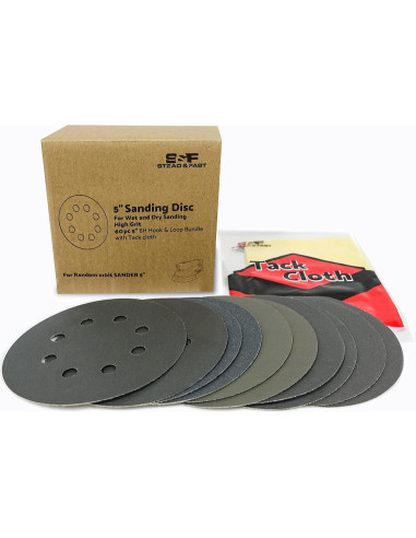 Discos de Lijado Húmedo y Seco 5" S&F 60 pcs Grano 400-2000