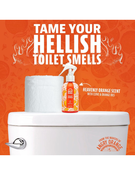 Spray Toilet Tamer Angry Orange 170 g - Aroma Cítricos y Clavo Spray Toilet Tamer Angry Orange 170 g - Aroma Cítricos y Clavo