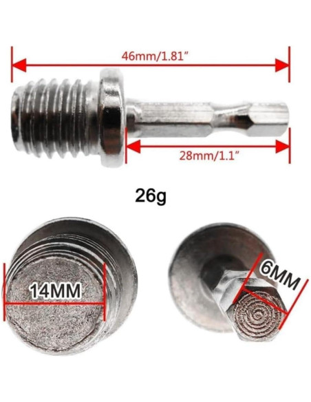 Adaptador de Chuck de Taladro TypoGrove 2 Piezas M10 M14 Adaptador de Chuck de Taladro TypoGrove 2 Piezas M10 M14