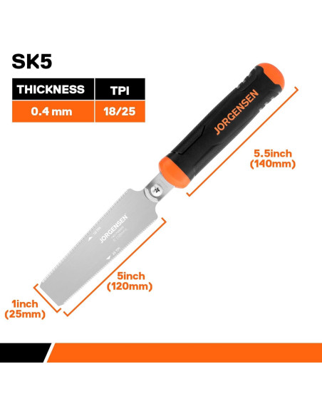 Sierra de Corte Flush JORGENSEN 5" SK5 Doble Cara para Madera Sierra de Corte Flush JORGENSEN 5" SK5 Doble Cara para Madera