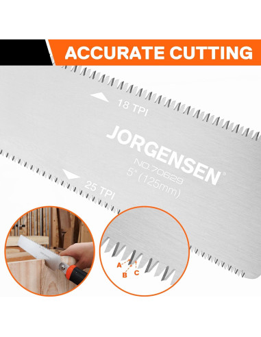 Sierra de Corte Flush JORGENSEN 5" SK5 Doble Cara para Madera