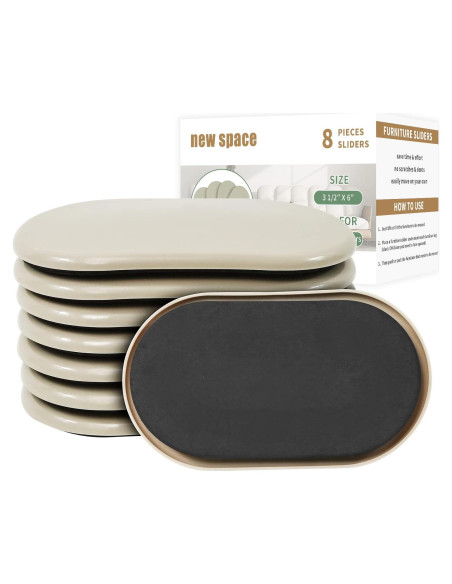 Deslizadores de Muebles Ovalados New Space 8 Piezas 9 x 15 cm Deslizadores de Muebles Ovalados New Space 8 Piezas 9 x 15 cm
