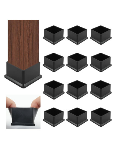 12 Tapones de Pierna de Silla HARSKIYER 38x38mm Antideslizantes