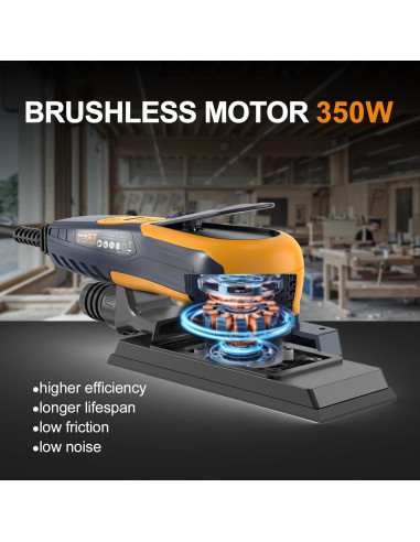 Lijadora Orbital Eléctrica MAXXT 350W 10000 RPM con Recolección de Polvo