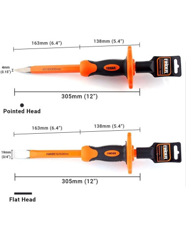 Juego de Cinceles de 30.5 cm Finder - 2 Piezas con Protector